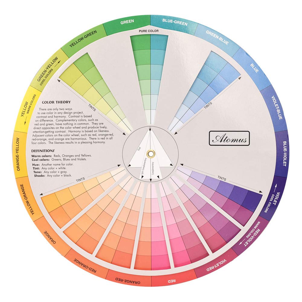 Buy Color Wheel Practical Color Chart Selector Paper for Tattoo Nail ...