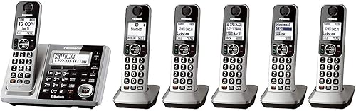 Miniatura 2 de Panasonic KX-TGF375S + 1 KX-TGFA30S teléfono (6 teléfonos en total), sistema inalámbrico con Bluetooth con teclado dual (KX-TGF370S + 5, KX-TGF372S