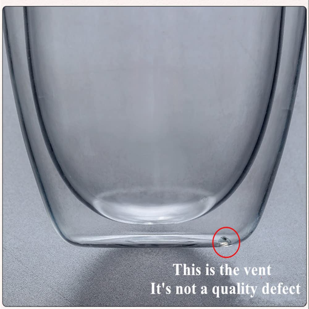 NOBRIM Taza de Cristal de Doble Pared de 80/150/250/350/450ml, Taza de Agua Resistente al Calor, Taza Transparente, Vasos para Beber para Bar, Fiesta, jarras de Cerveza