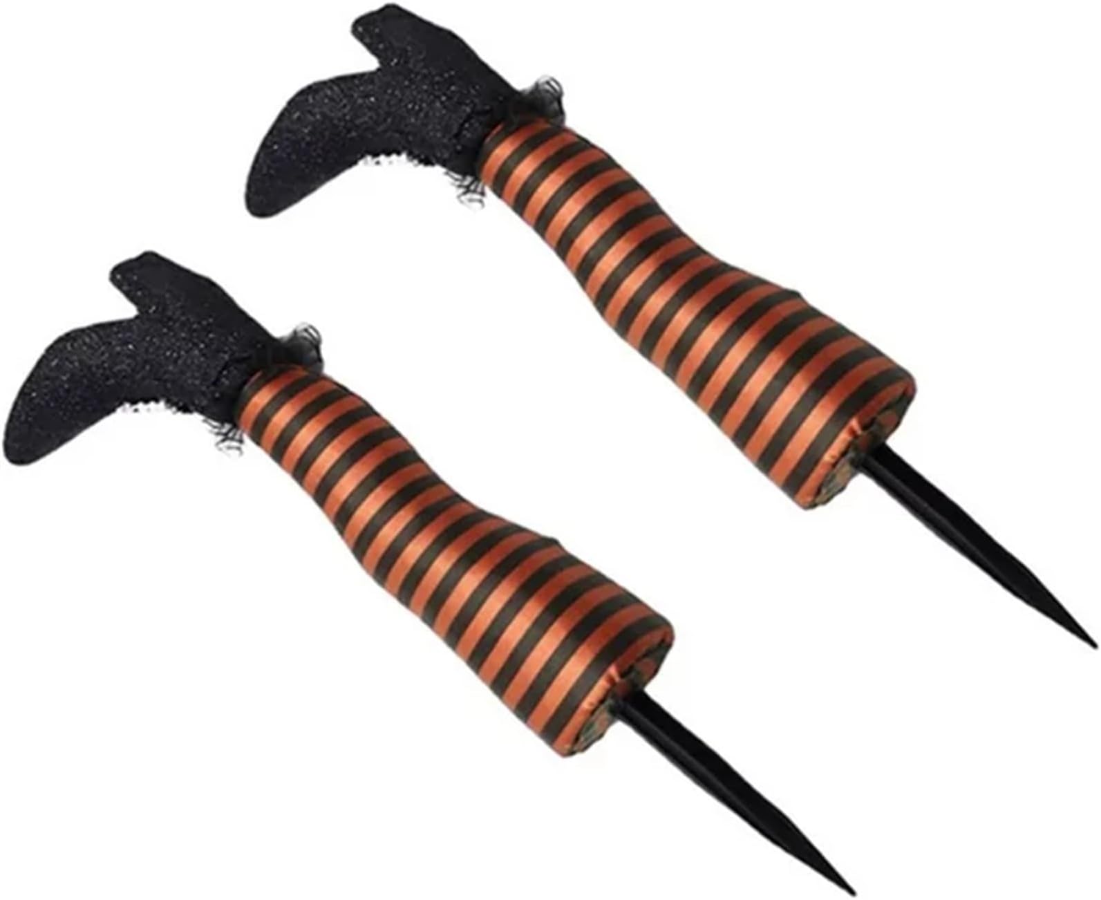 ZewuaiHalloween Liquidation Sale My Recent Orders Witch Legs Ghost Festival Halloween Striped Witch Prosthetic Legs with High Heels Outdoor Garden Terrace Halloween Decoration 2pcs Cheap Stuff