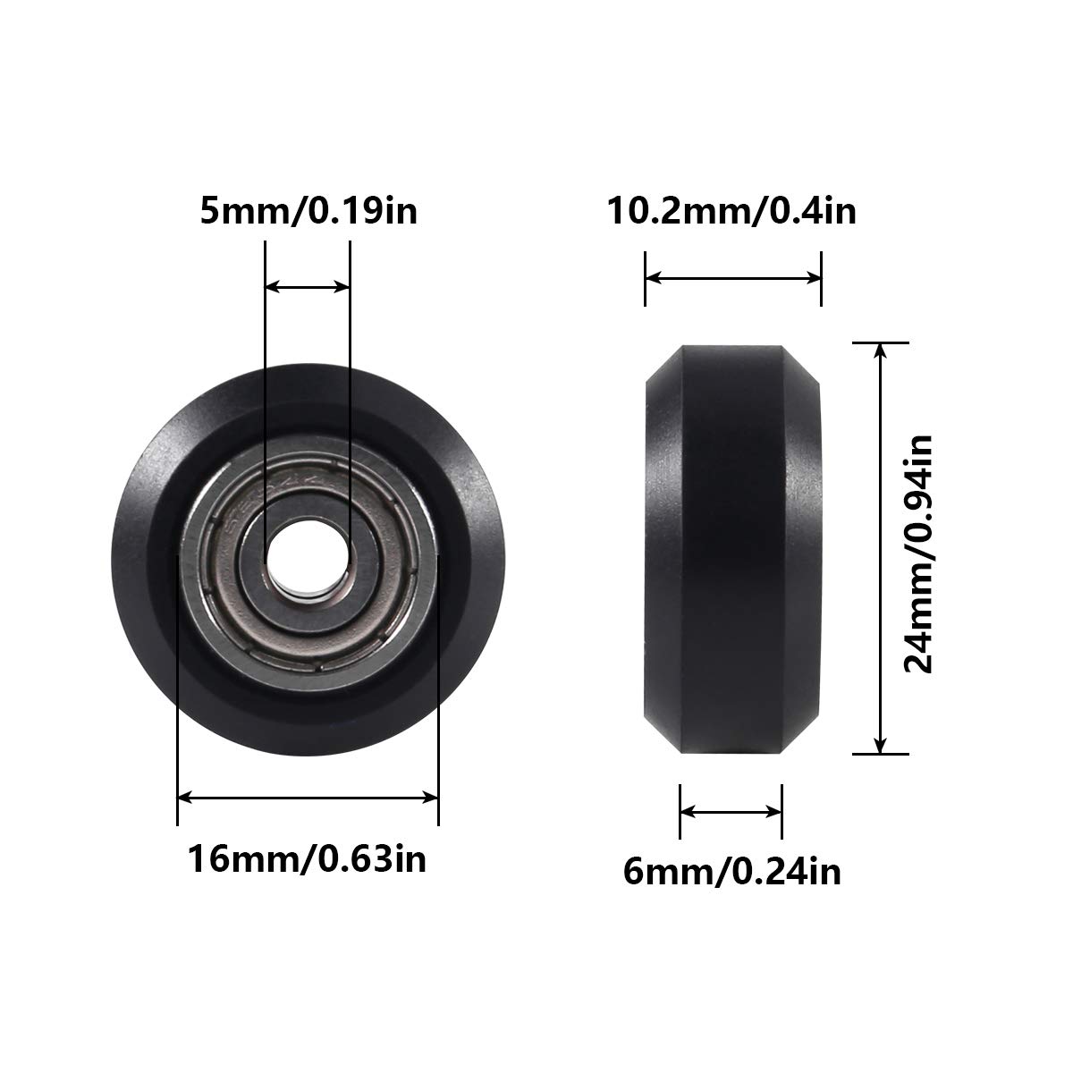 Aokin 3D Printer POM Wheel Plastic Pulley Linear Bearing for Creality