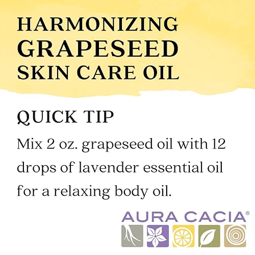 Miniatura 7 de Aura Cacia - Aceite de semilla de uva puro | Proyecto verificado sin OMG | 16 onzas líquidas