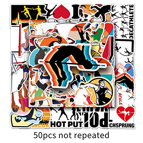 Track and Field Sports Stickers Pack 50pcs Sports Stickers-Waterproof ...