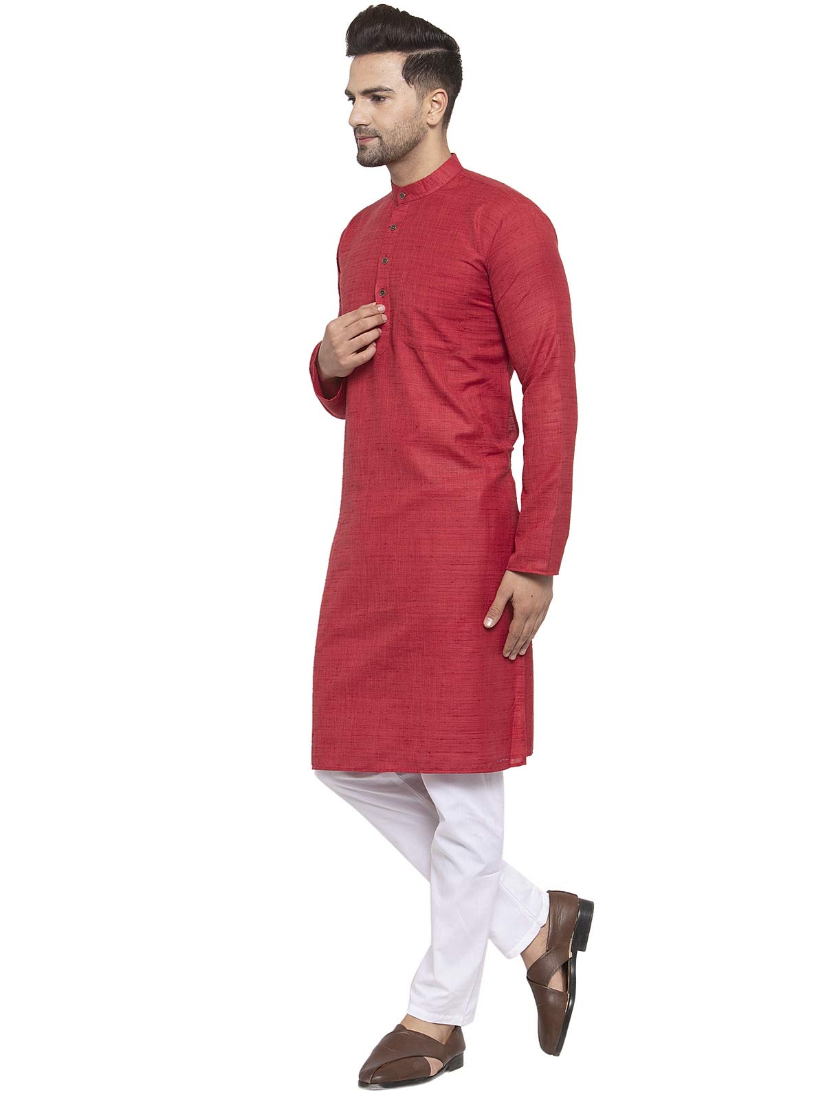 Jompers Men's Cotton Kurta Pyjama. (Maroon,Xxl)