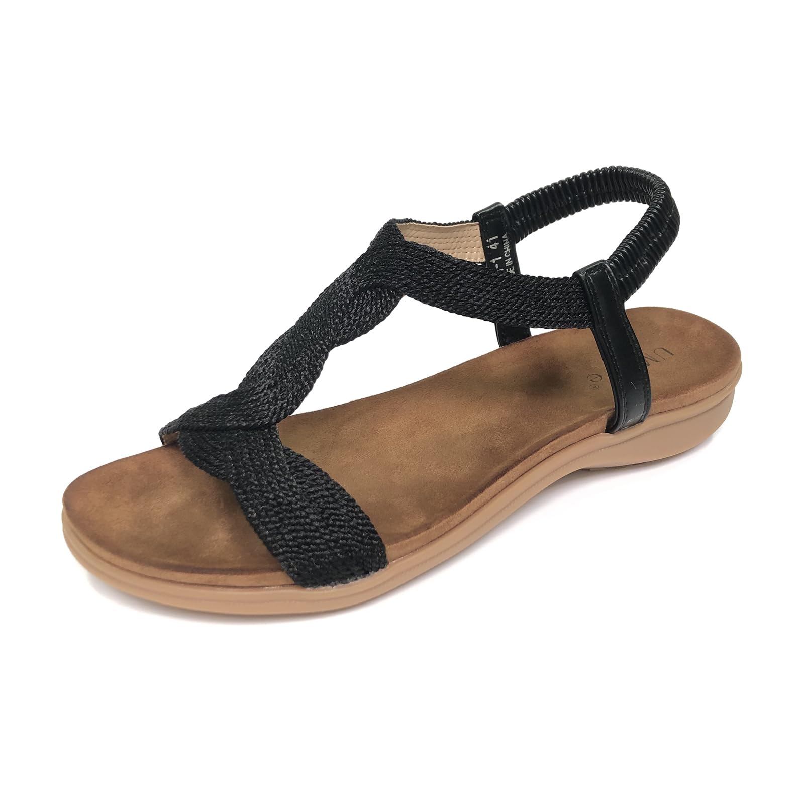 UMore Jeans Flat Sandal, Sandalias Punta Cerrada Mujer Sandalias Planas de Verano para Mujer Tanga Bohemia