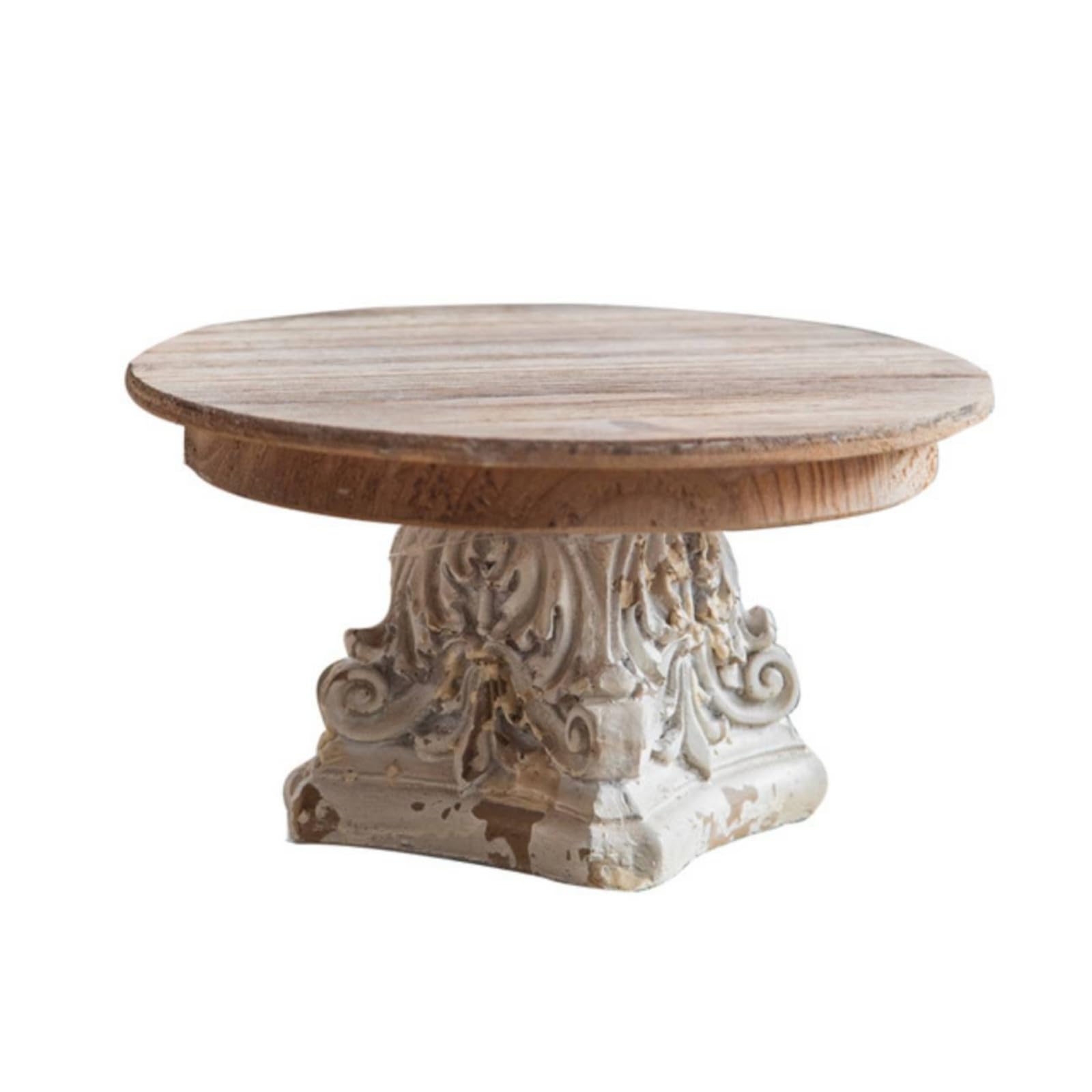 predolo Alzata in Legno Vintage Vassoio con Piedistallo Decapato Supporto per Pasticceria , style to 2