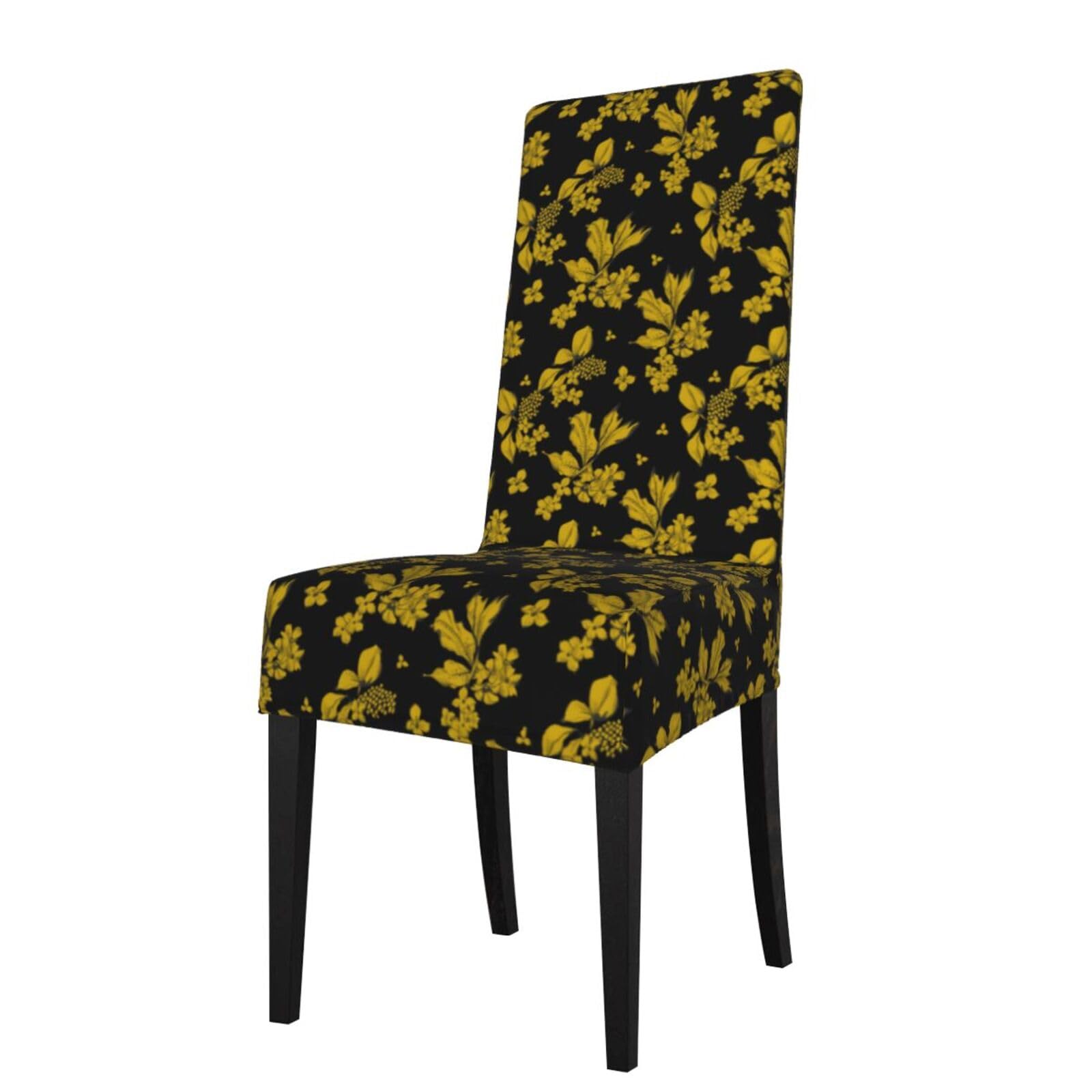 LKYMOH Transparent Leaf Pattern, Chair Covers Stretch Chair Slipcovers for Dining Room, for Party Pet Protection Universal Fit Soft Polyester