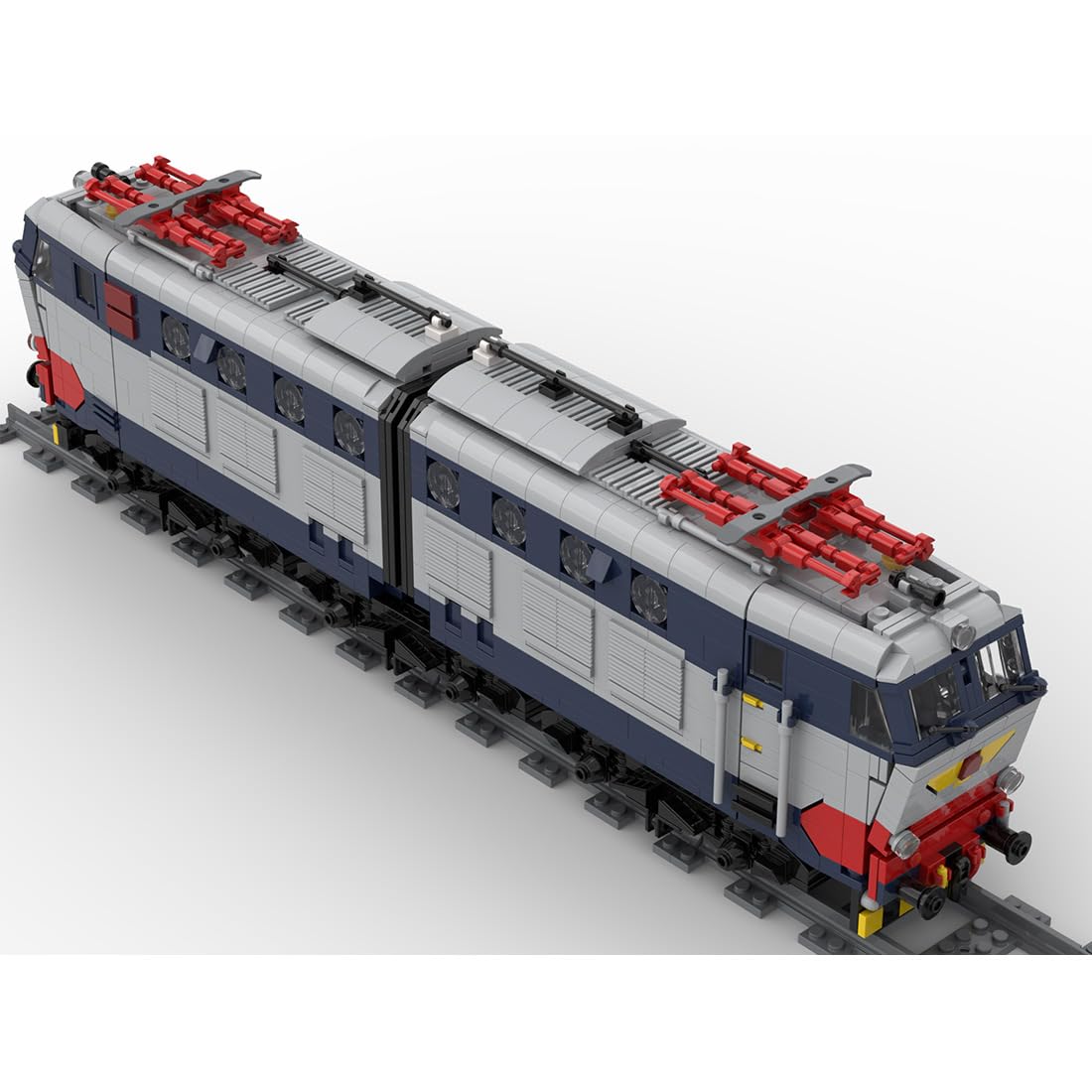 Train Blocchi da costruzione tecnica, 1958 pezzi italiani E-656, set locomotiva modello, giocattolo da costruzione, treno, regalo per adulti e ragazzi (versione statica)