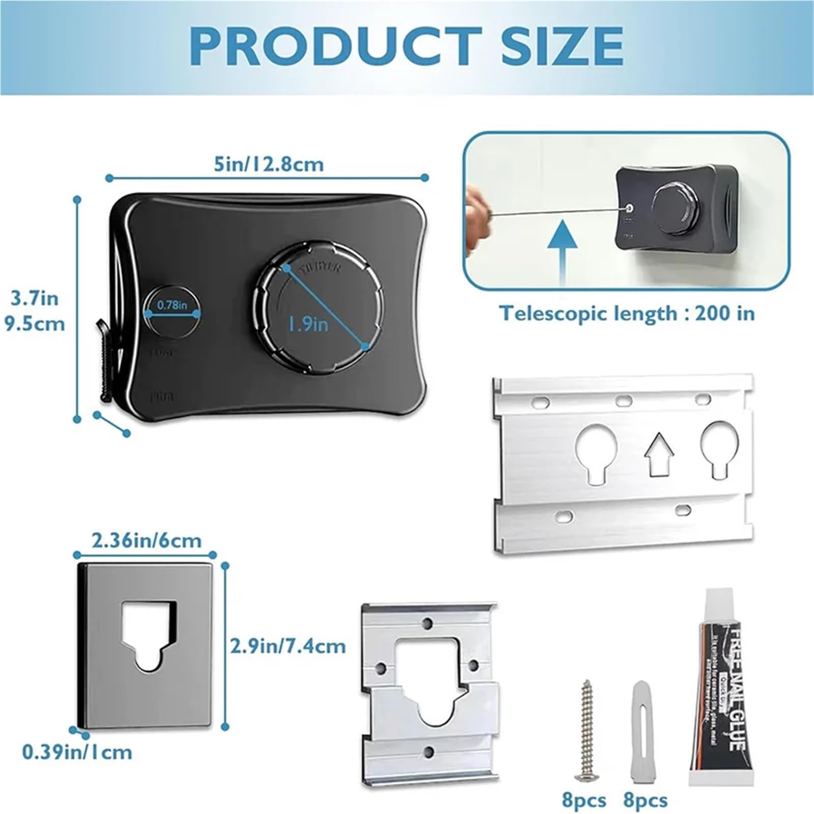 Corde à Linge 5.1 mètres en Acier Inoxydable Invisible Salle de Bain intérieure Balcon blanchisserie vêtements rétractables pour Le Linge