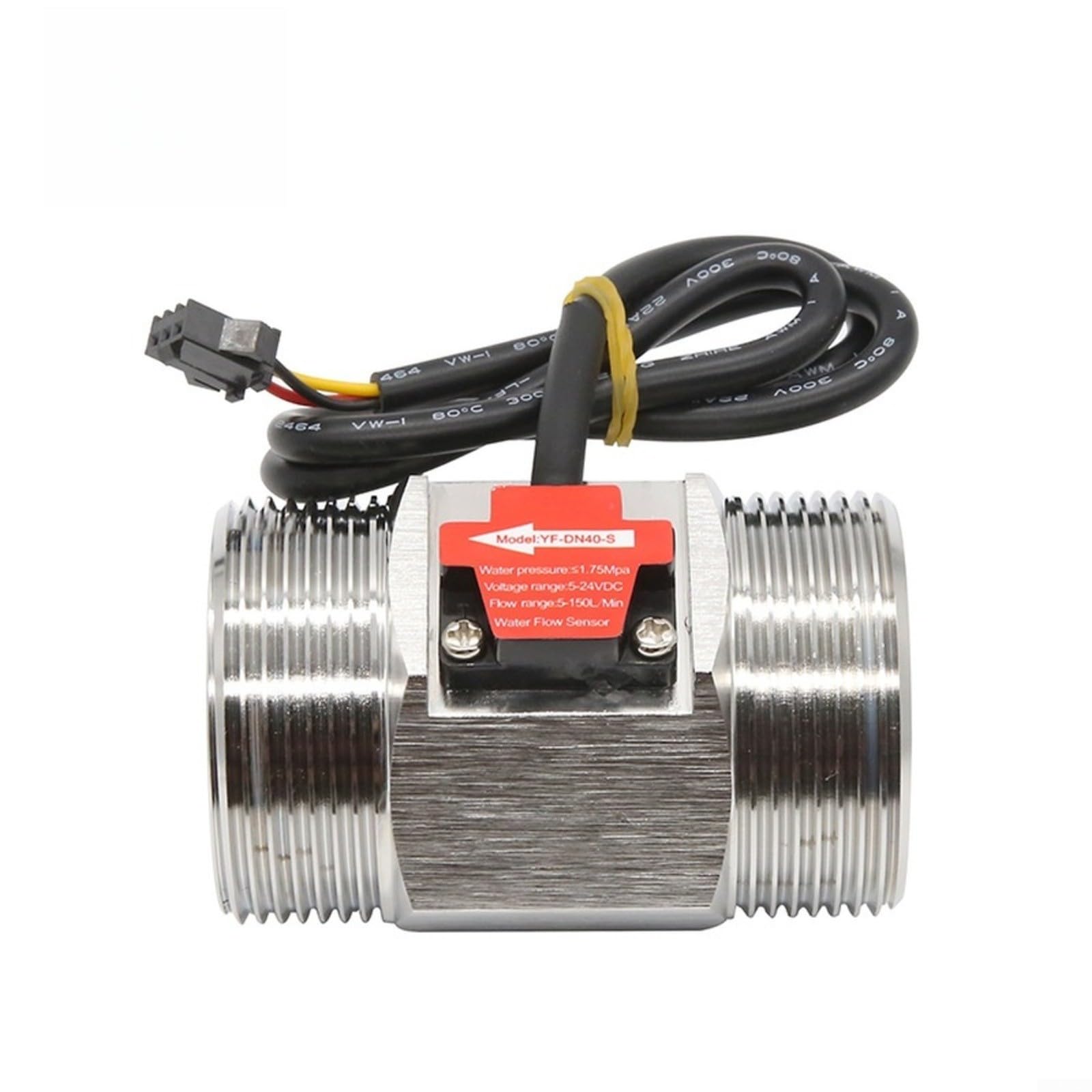 Sensor de flujo de agua de pasillo de acero inoxidable DN40 DN50, interruptor de medidor de flujo líquido de 5-150L/min, 3.5-24VDC, resistencia a la presión de 1.75MPa, Para agua industrial