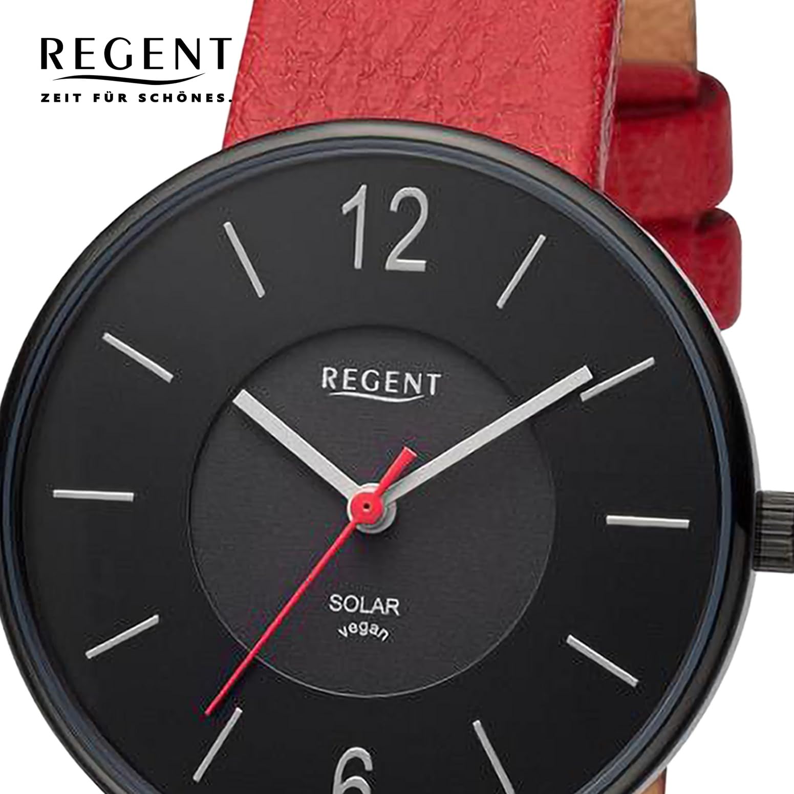 REGENT Solaruhr für Damen Rot/Schwarz 12111346