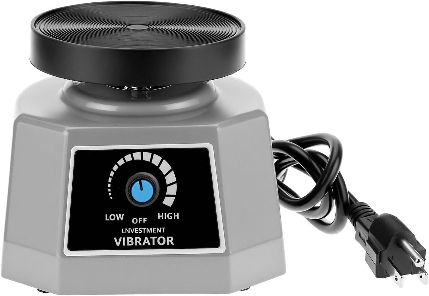 QWORK Lab Vibrator 4″ – 110V Small Round Shaker Oscillator, Gypsum Mixing Machine, for Mixing Plaster/Gypsum