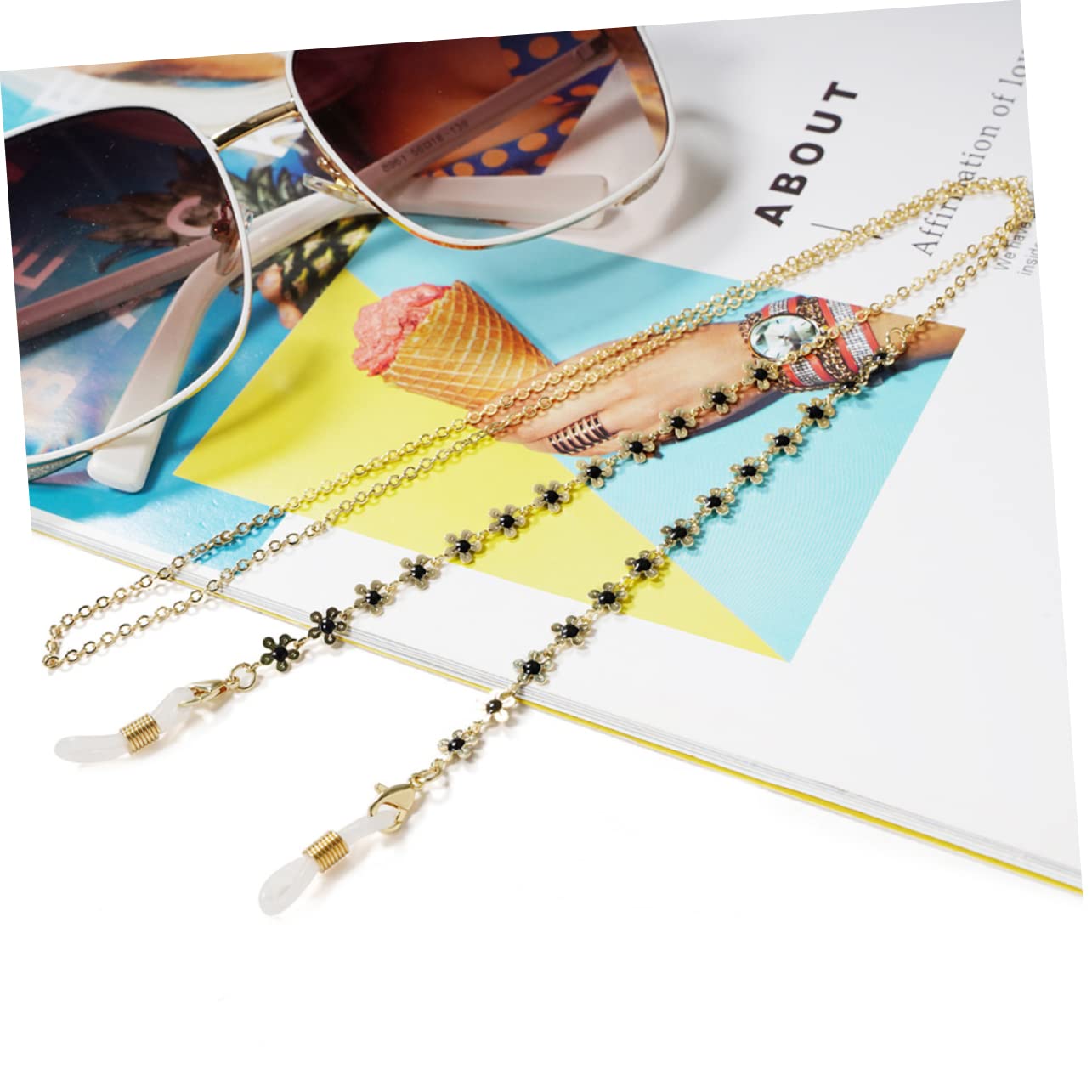 BESPORTBLE Elektroplattenkette Brillenkette Gläser Nacken Gold Zubehör Blume Brillenband Ketten Für Brillen Kette Für Brille Kupfer