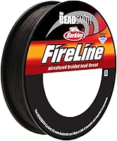 Vista 14 de The Beadsmith Fireline by Berkley - Hilo trenzado microfusionado - Prueba de 4 libras, diámetro de 005"/.12mm, carrete de 50 yardas, color cristal
