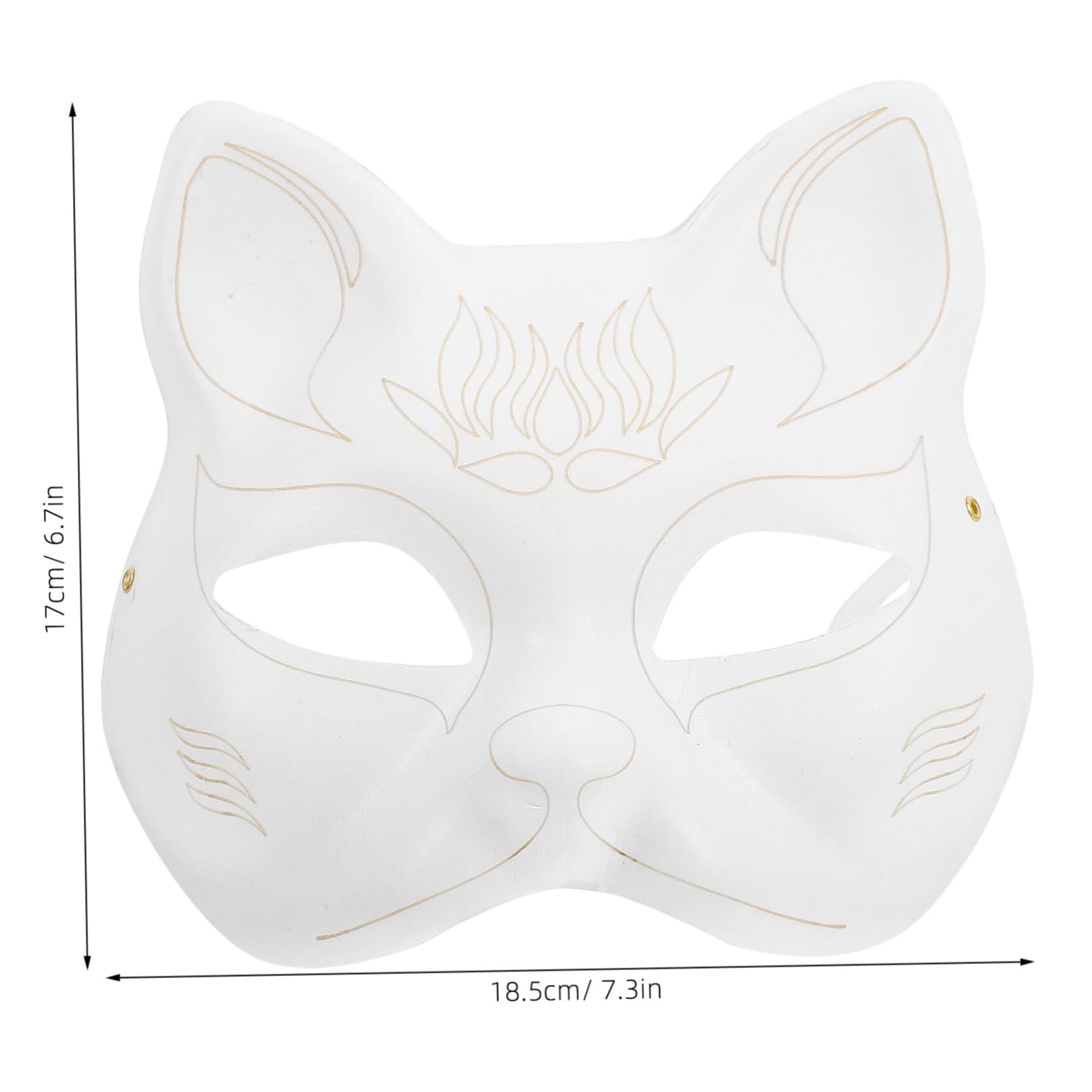 GRIRIW Unpainted Paper Craft Mask for Diy Cat Halloween Party Masquerade Mask Accessory