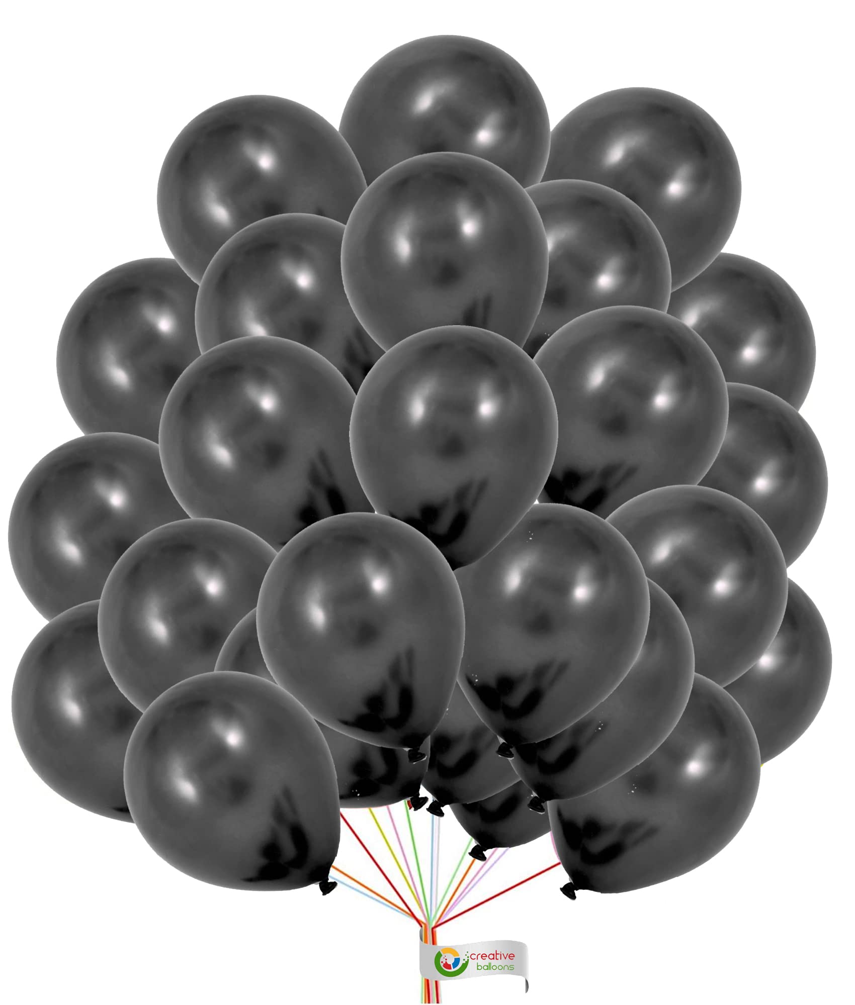 creative balloons Metallic Black Balloons 5 inch Bright Colorful Mini Metallic Balloons Happy Birthday Decorations Wedding Engagement Christmas Party Balloons 100 Pack, Black100