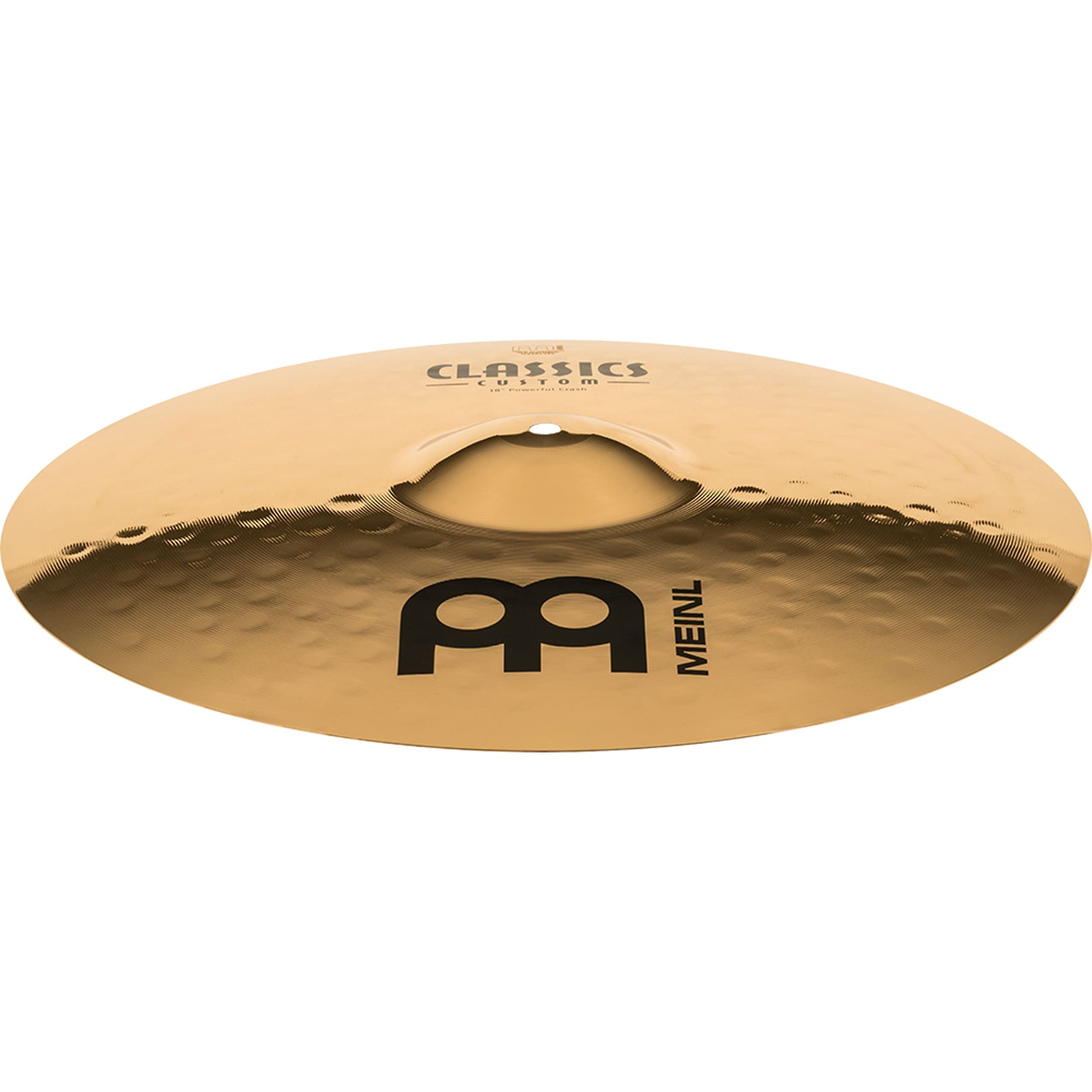 Meinl Cymbals Classics Custom Brilliant Piatto Powerful Crash 18 pollici (45,72cm) per Batteria - Bronzo B12, Finitura Brillante, Prodotto in Germania (CC18PC-B)