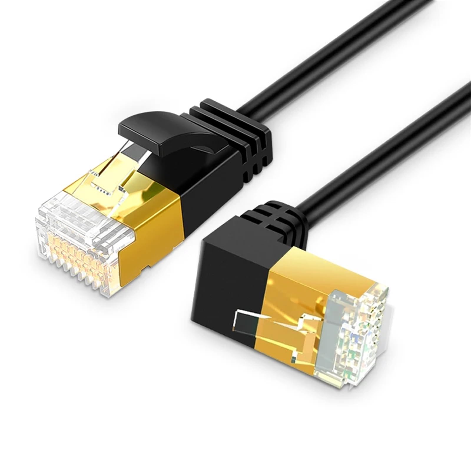 Cienki kabel Ethernet RJ45 Cat7 6 Lan, ultracienki kabel UTP RJ45, kabel sieciowy do kabla krosowego kompatybilny z Cat6, kąt prosty 90 stopni (300 cm, Cat6-Down)