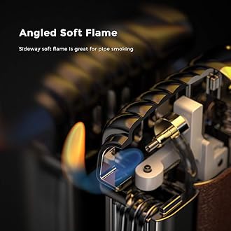 Pipe Lighter with Metal Tools Angled Soft Flame Butane Gas Refillable Gift for Men (Sold Without Gas)