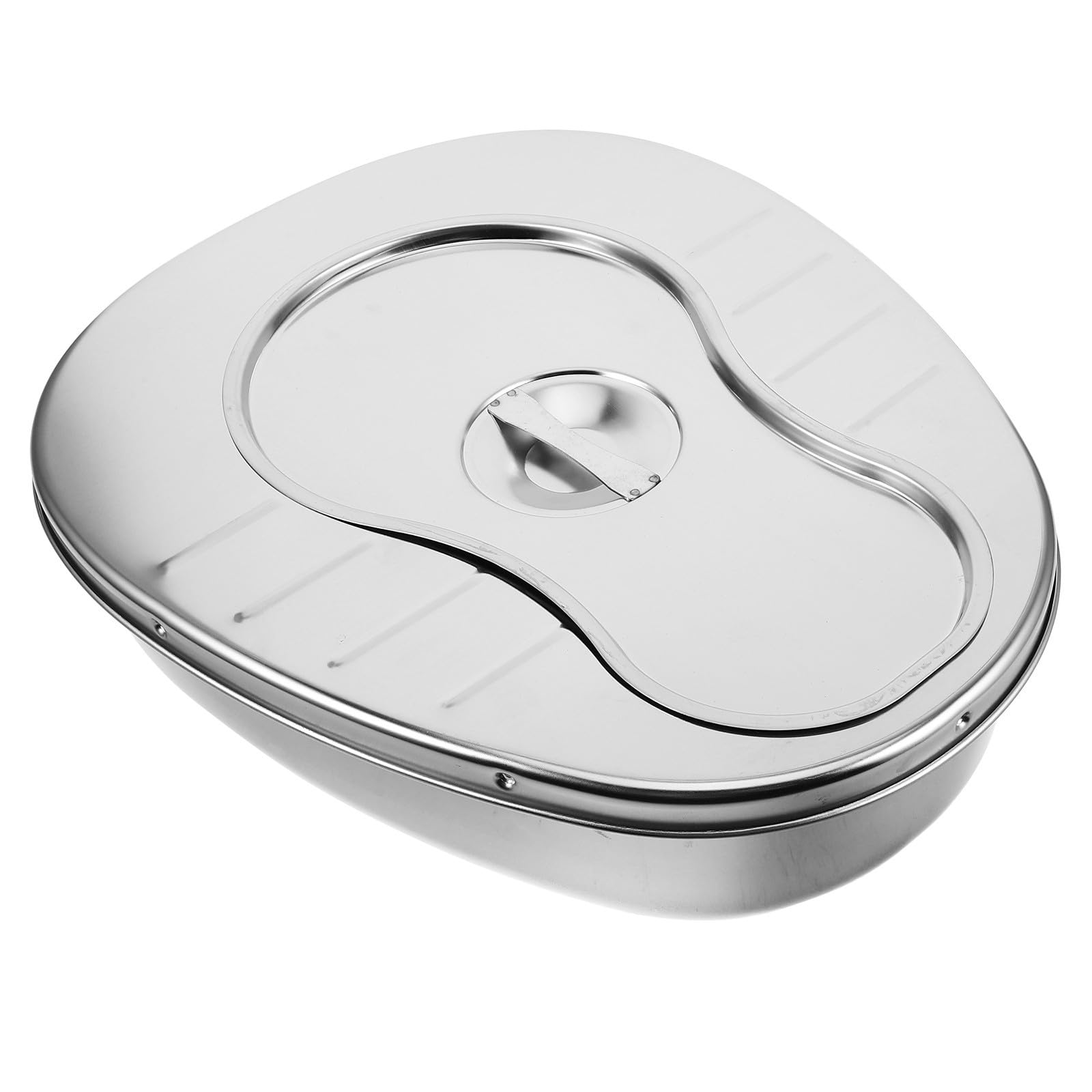 Padella per Anziani in Acciaio Inox con Coperchio Grande