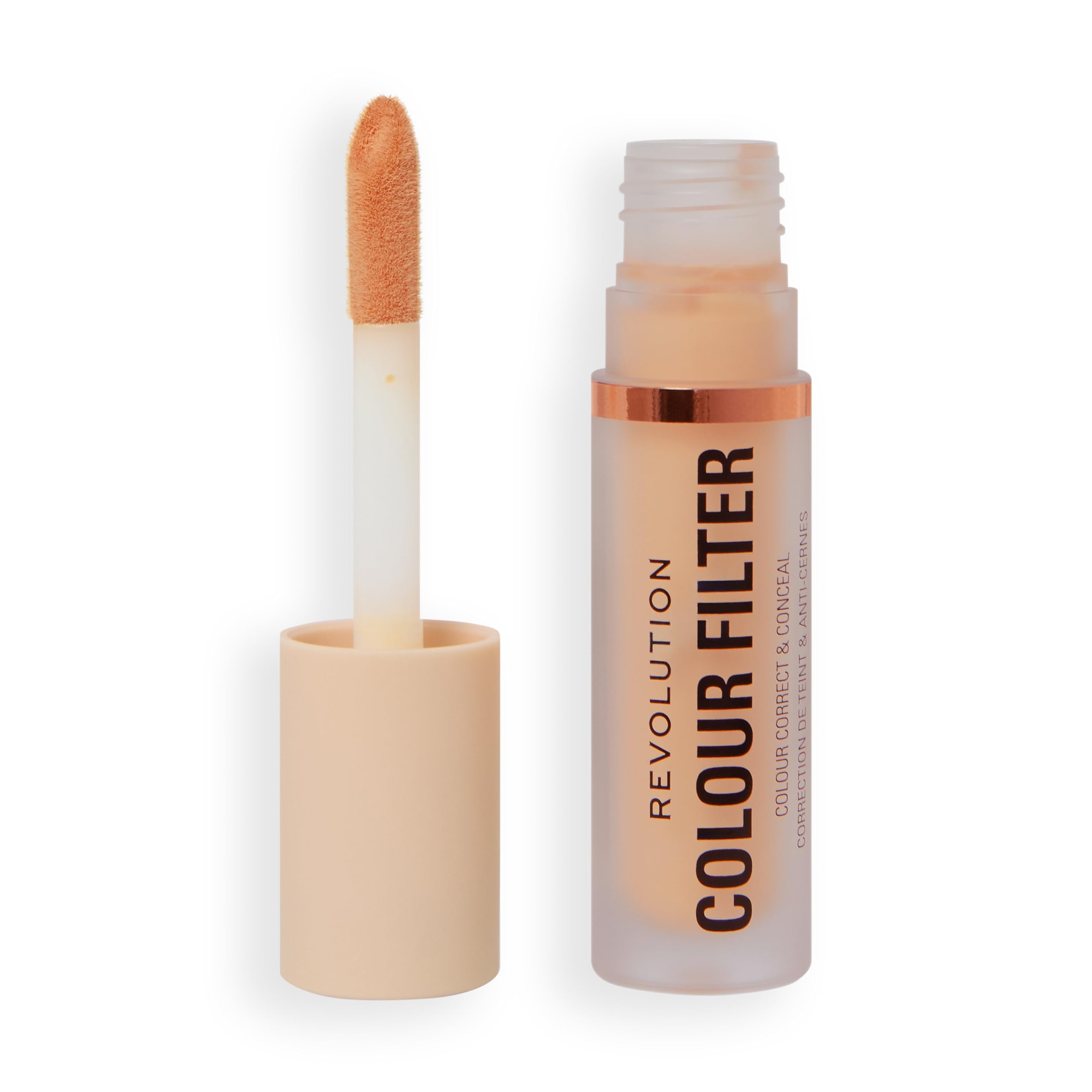 Revolution Colour Filter Correcting Concealer, Buildable Full Coverage Makeup, Soft Matte Finish, Long-Lasting, Vegan & Cruelty-Free, Peach, 4g