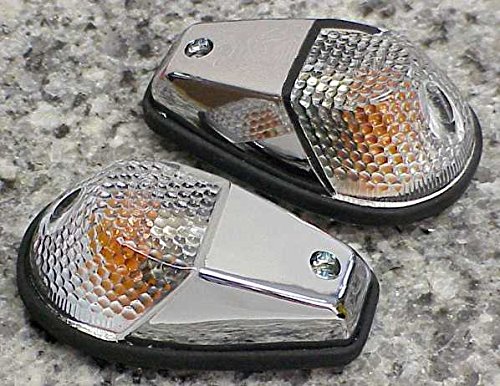 Chrome/Clear Flush-Mount Turn Signals compatible with Honda CBR600RR CBR1000RR CBR 600RR 1000RR F3 F4i RR Kawasaki Ninja 250 ZX6R ZX10R Suzuki GSXR600 GSXR750 GSXR1000 GSXR 600 750 1000 Yamaha R6 R1