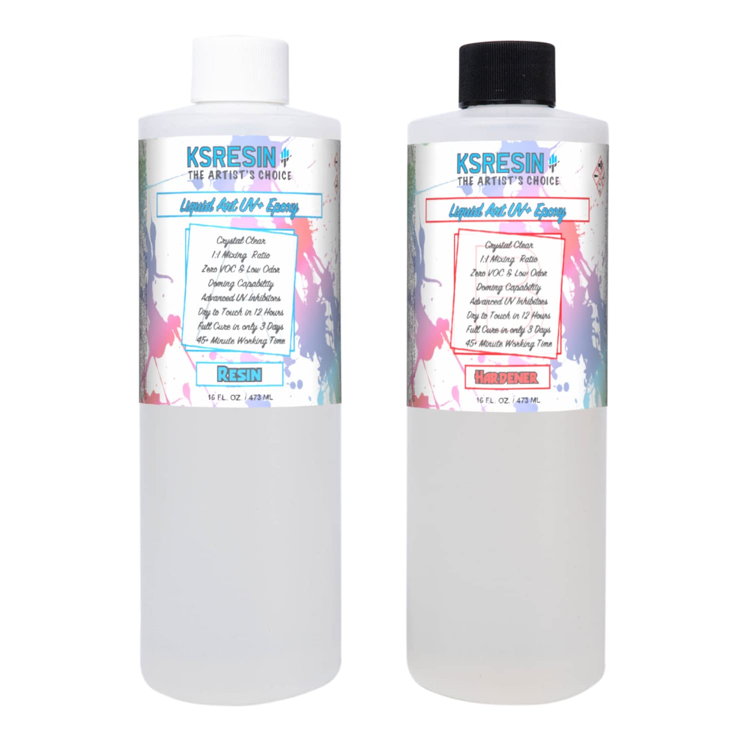 Tumbler Coating Epoxy - Liquid Art UV+ - Best UV Resistance - Clear - Non-Toxic - 32oz Kit (Combined)