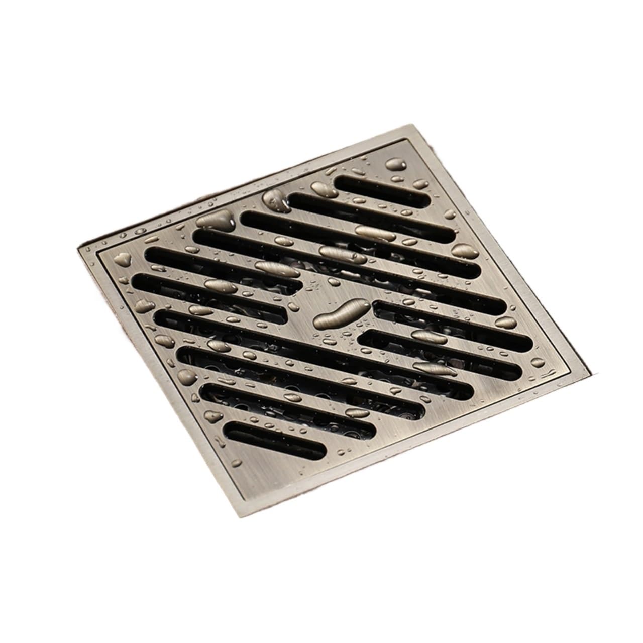 Drenaje de Ducha, Desague Ducha Cuarto de baño Drenaje 10 cm Antiguo Bronce Ducha Cepillado 4 Pulgadas Gravedad Flushing Balcón Baño(3)