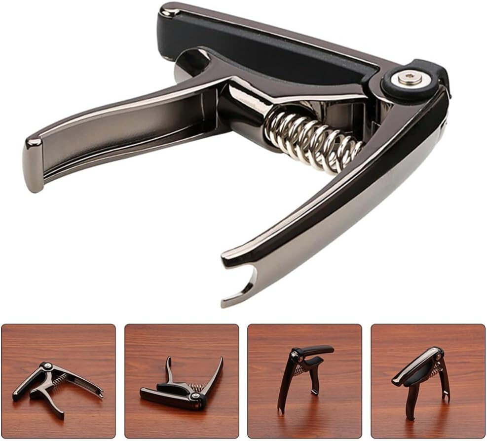 Alasum Guitar Capo String Instrument Capo Tension Adjustable Capo Replacement Guitar Accessory Black