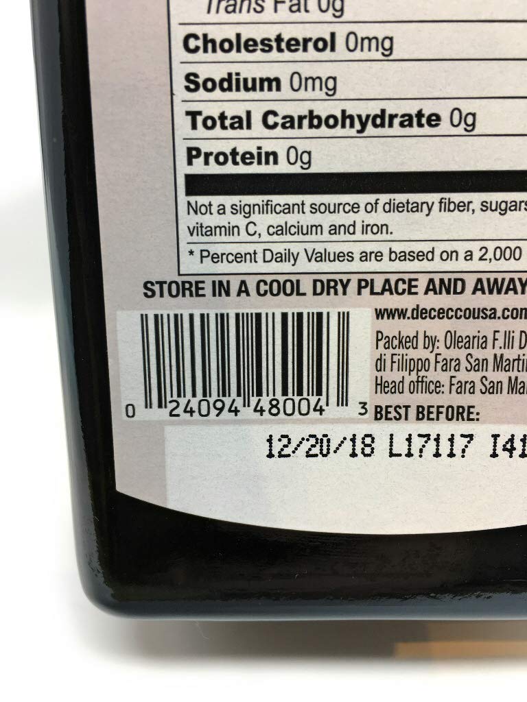 De Cecco Extra Virgin 100% Olive Oil, Made in Italy, Cold Extraction, Great for Roasting & Grilling, 25.4 Fl Oz, Pack of 1