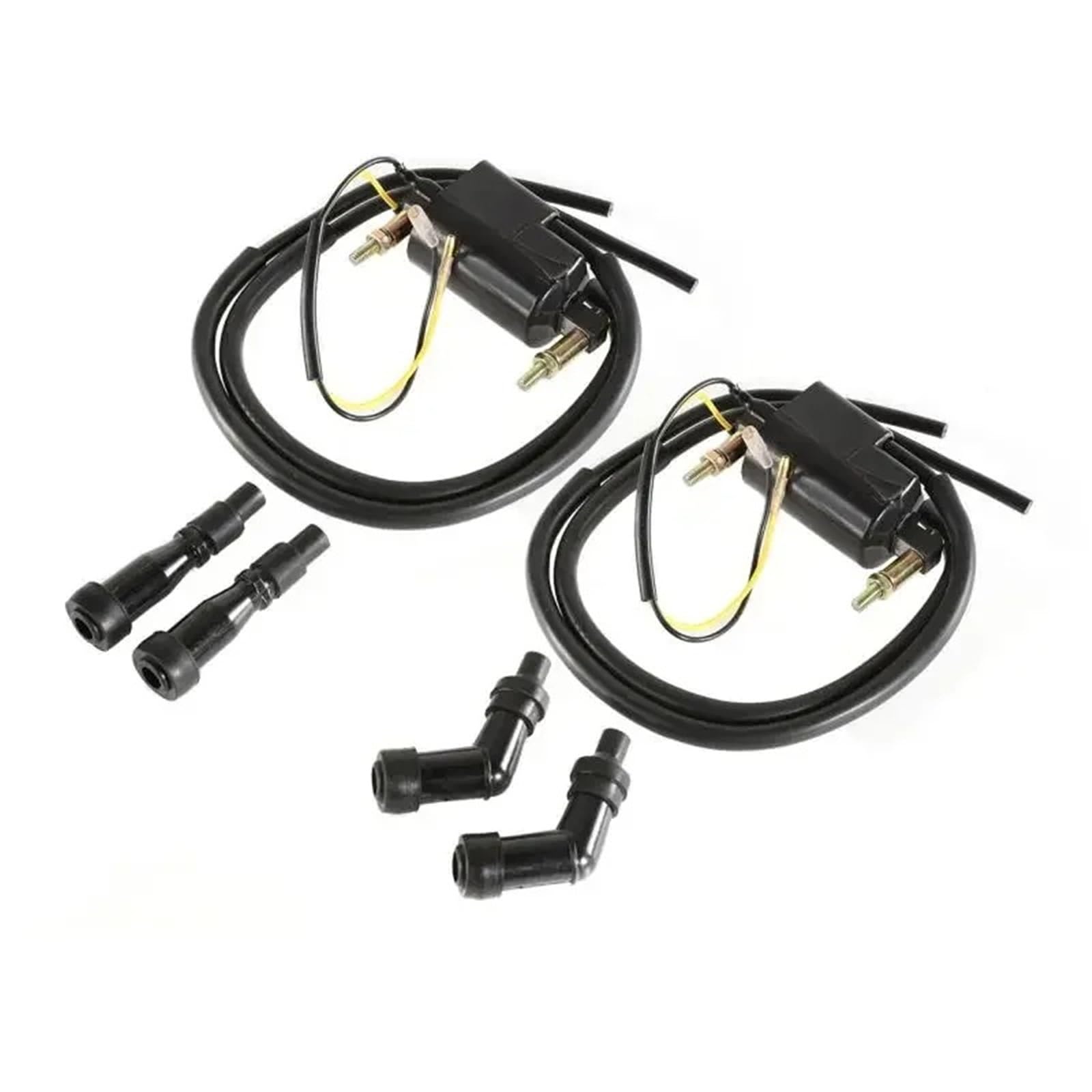 Genérico para Suzuki GS550 GS750 GS850 GS1000 / 2 Bobinas De Doble Salida + 4 Ohmios con Tapas Bujías Juego Encendido 33410-45012 Bobina Encendido para Motocicleta