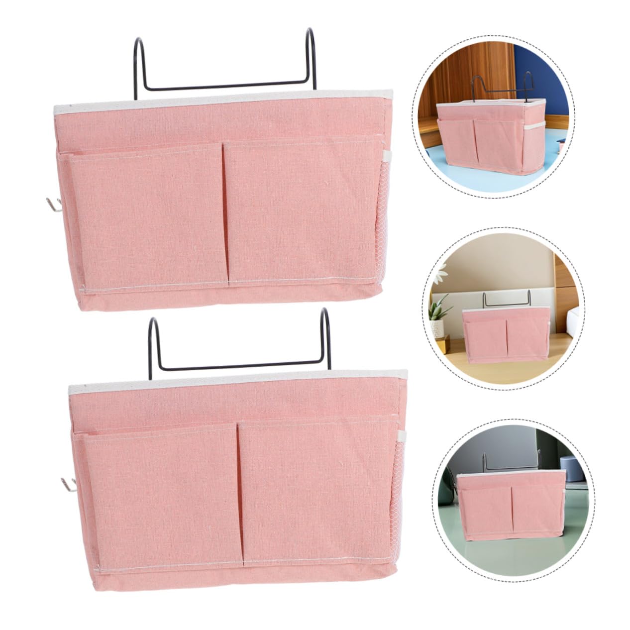 HEALLILY 2pezzi Borsa Portaoggetti da Appendere Contenitore Sospeso per Dormitorio e Camera da Letto Organizer in Tessuto con Tasche per Libri e Articoli Vari