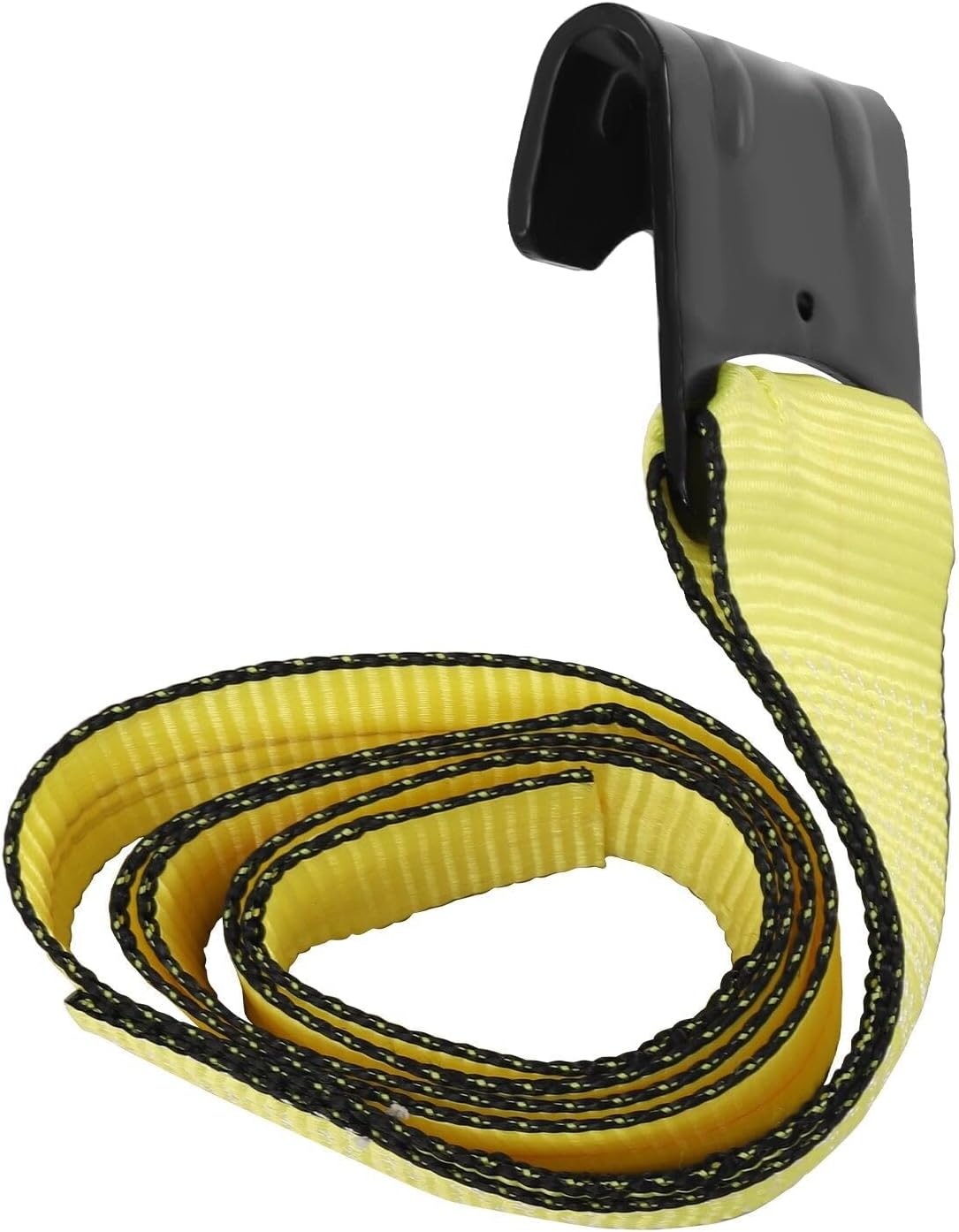 Winch Straps 4' x 5' Yellow Heavy Duty Tie Down w/Flat Hook, 4 Inch Cargo Control for Flatbed Truck Utility Trailer