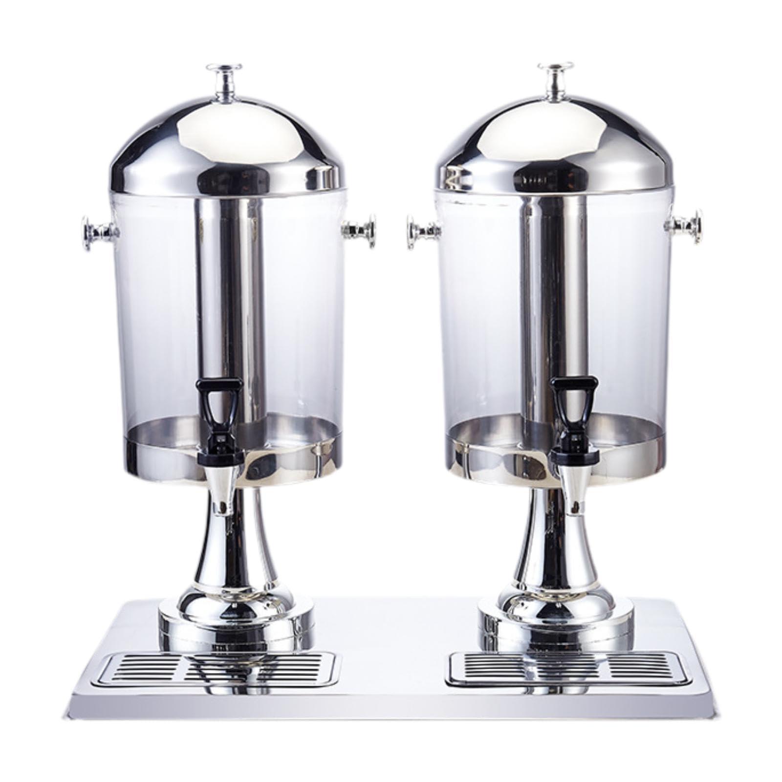 Milageto Contenedor dispensador de Bebidas, Transparente con Rejilla con Recipiente para Hielo, hervidor de Jarra de Cerveza, Cubo dispensador de Bebidas frías