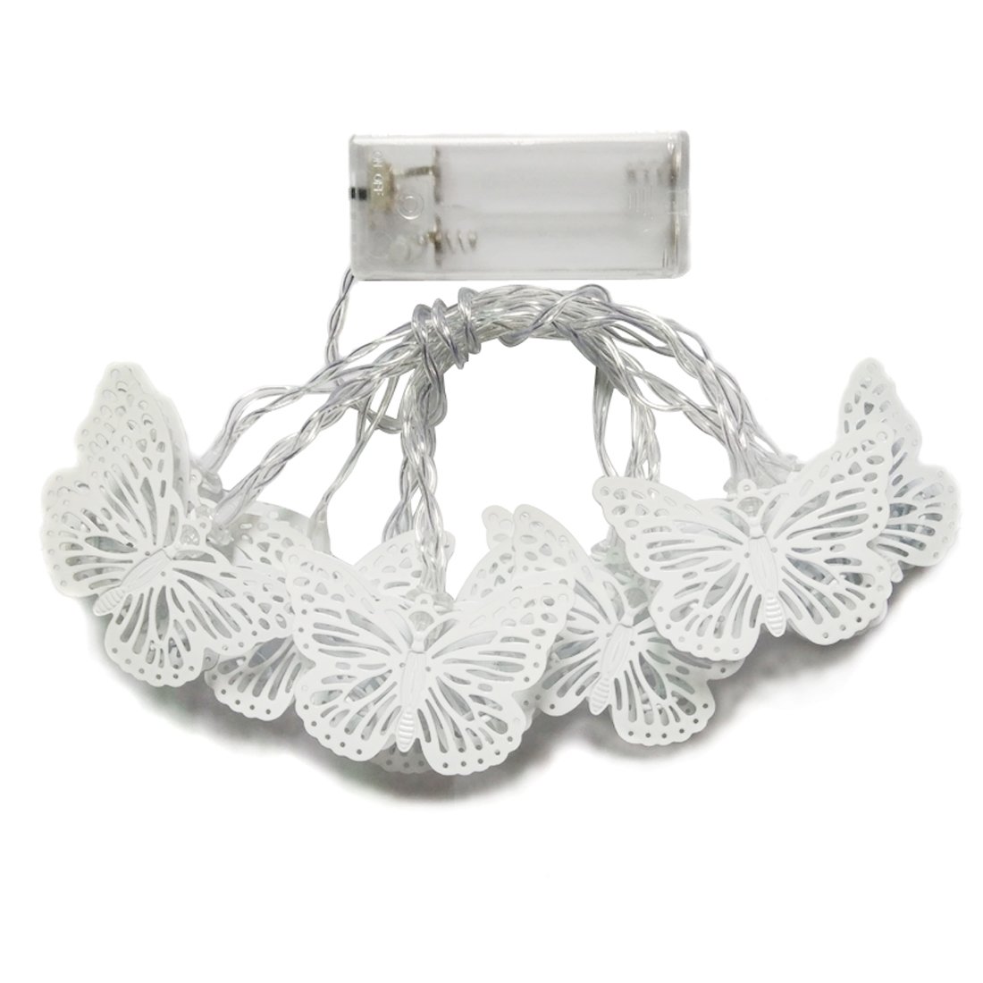 1.65M 10LEDs Metal Decorative Butterfly Shape Fairy Mood Night Light for Home Indoor Bedroom Babyroom Child Wedding Warm White