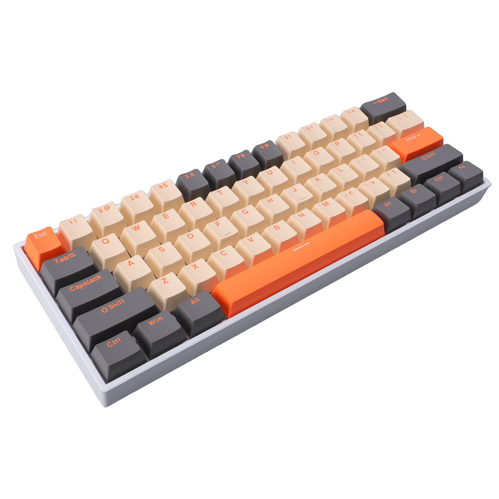 Clavier Mécanique sans Fil à 3 Modes, Clavier de Jeu Filaire BT 2,4 GHz avec Interrupteur, D'ordinateur Compact à 61 Touches pour Le Travail et Les Jeux (Orange)