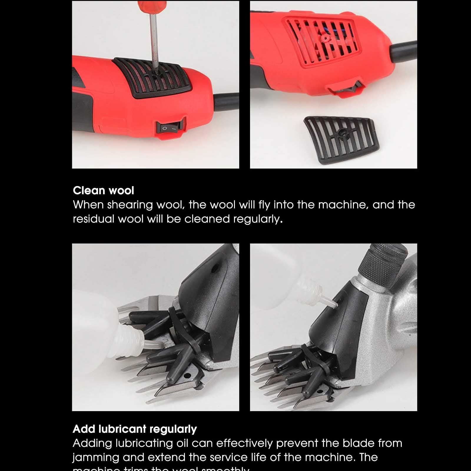 Tosatrice elettrica per pecore da 1000 W, kit per toelettatura bestiame da fattoria a 2600 giri/min. Coltello dritto a 6 velocità/9 denti, Tosatrice elettrica resistente con cavo di alimentazione da