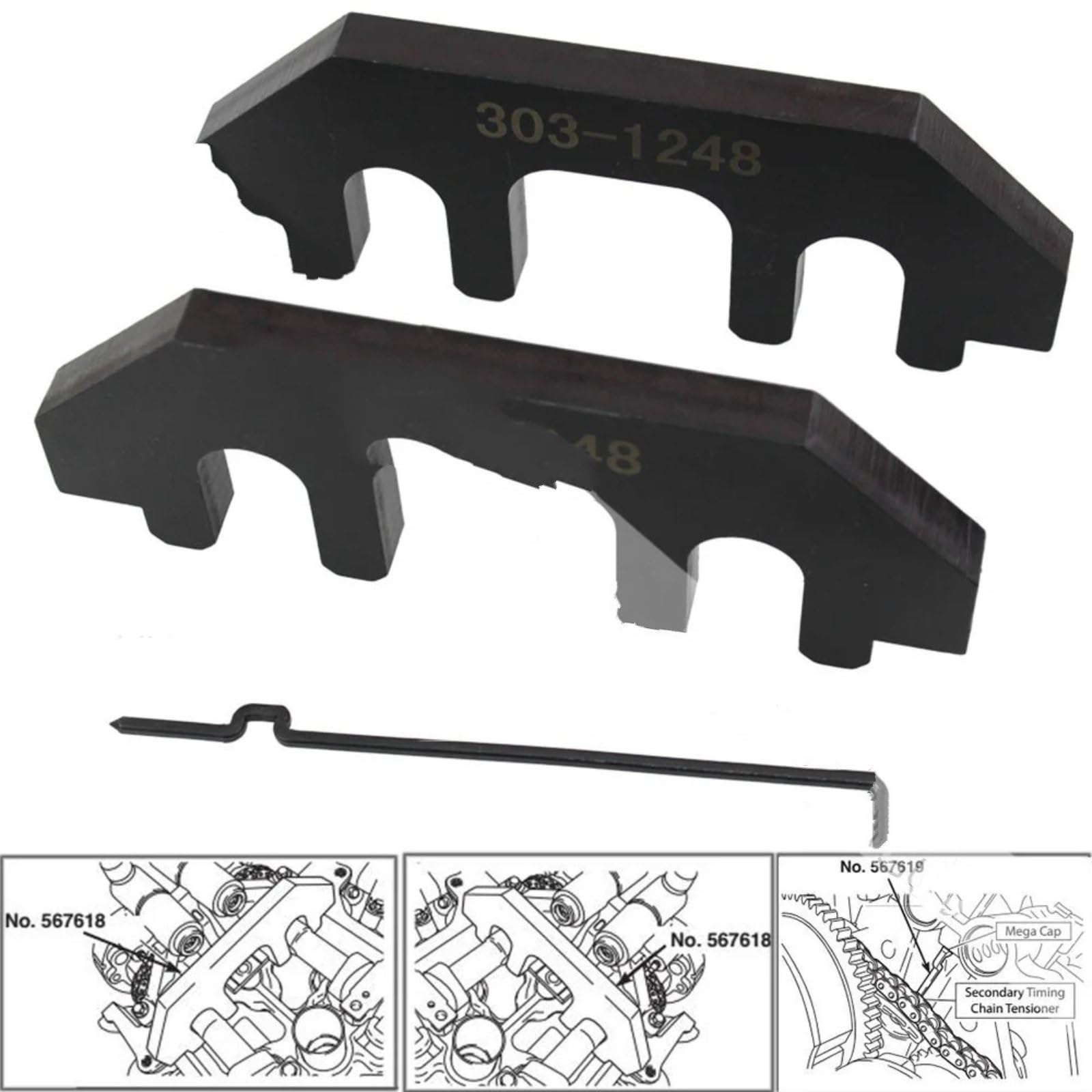 Kit de Calage Distribution Compatible Avec Mercury Pour Milan 3,5L 2007-2011 Pour Sable 3,5L 2008-2012 303-1248 303-1530 Ensemble D'outils Réglage De Verrouillage Synchronisation Du Moteur