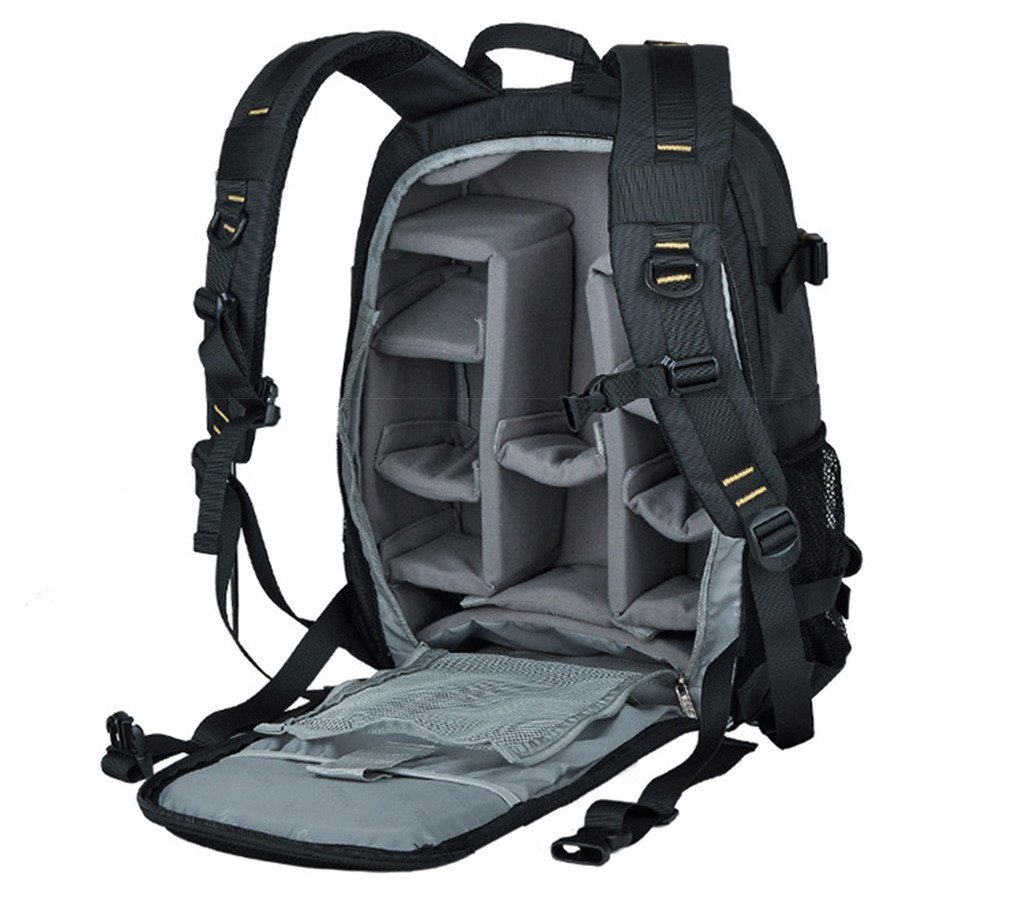YUHAN Oxford Large Capacity Multi-function Waterproof Anti-shock SLR/DSLR Gadget Camera Bag Professional Gear Photography Travel Backpack Rucksack