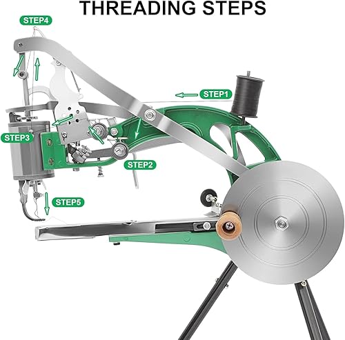 Miniatura 3 de FAHKNS Máquina de coser de cuero, reparación de zapatos manual de metal resistente, costura manual con doble línea de nailon de algodón, lona para