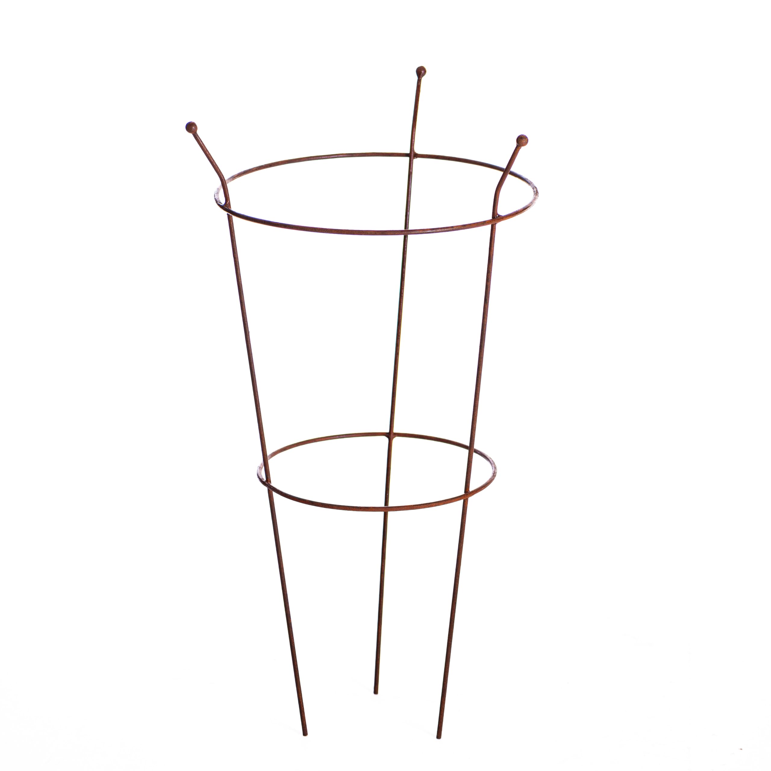 Small Medium Peony Frame Outdoor Heavy Duty Herbaceous Garden Plant Support Ring for Perennial Flowers Border Cage 54cm x 40cm (1 x Frame Rust)