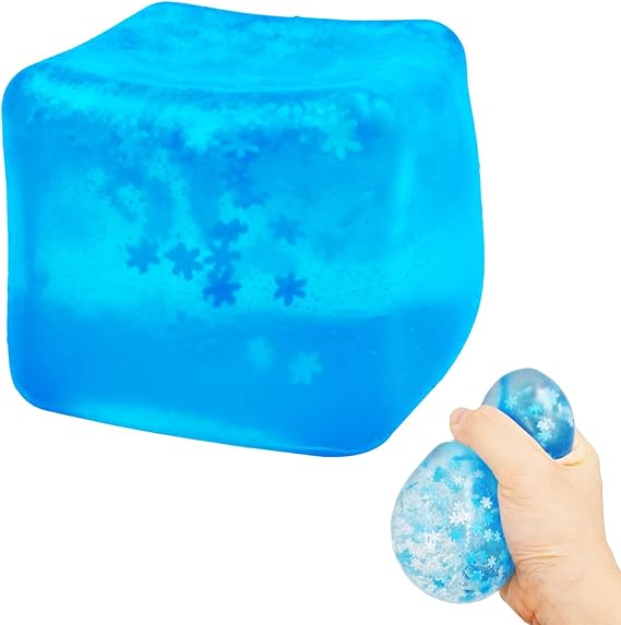 Cuackamily Squeeze Stress Ball Fidget Toys, Large Ice Cube Squeeze