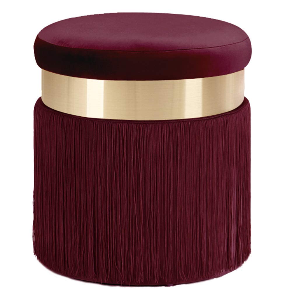 Pouf ottoman rond en velours de luxe et repose-pieds rembourré 40x40x44cm