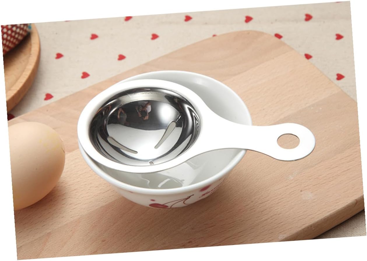 VICASKY Stainless Steel Egg Yolk Separator Kitchen Gadget White Yolk Filter with Mirror Polished Smooth Non-sticky Egg Separator for Cooking and Baking Utensil for Home Chefs and Bakers