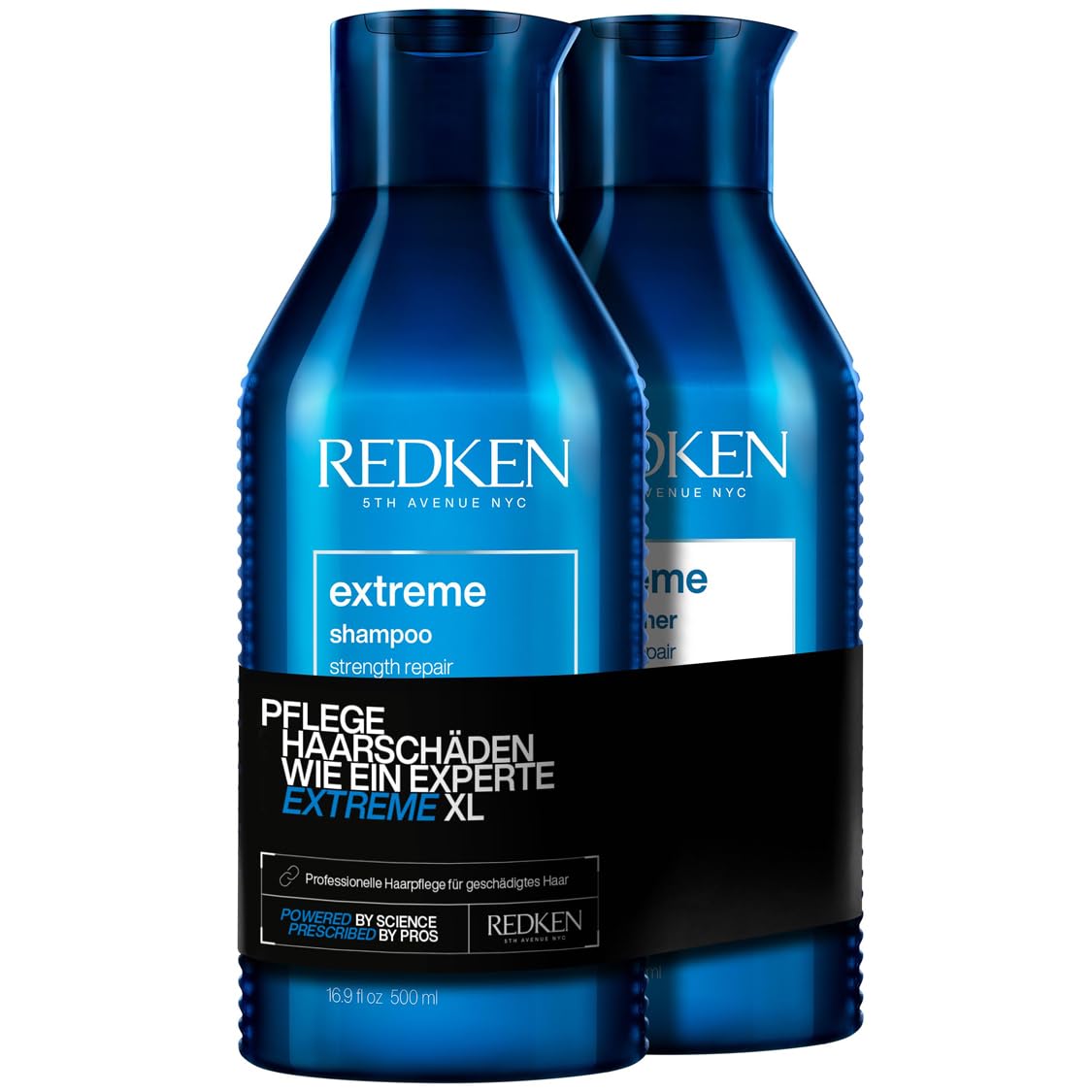 Redken XL Pflegeset für sprödes und geschädigtes Haar, Anti Haarbruch, Mit Interlock Protein Network, Extreme Shampoo 500 ml & Conditioner 500 ml
