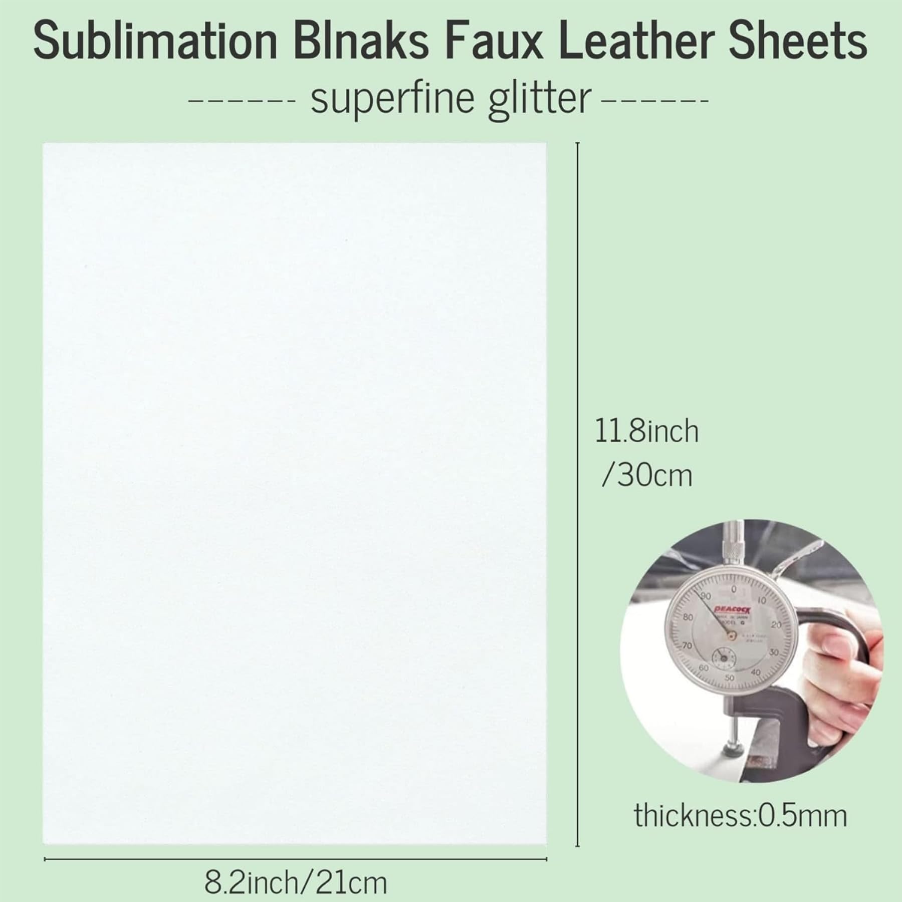 SHUANGART 1 Pc Double Sided Sublimation Blanks Superfine Glitter Pieces for Handmade Earrings Purse, Heat Transfer Blank Shiny Glitter Leather Pieces for DIY Bow Handbag Keychain Crafts 8.2x11.8inch