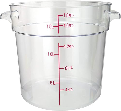 Miniatura 2 de Tiger Chef Contenedores redondos de policarbonato de 18 cuartos de galón de calidad comercial para almacenamiento de alimentos con tapas