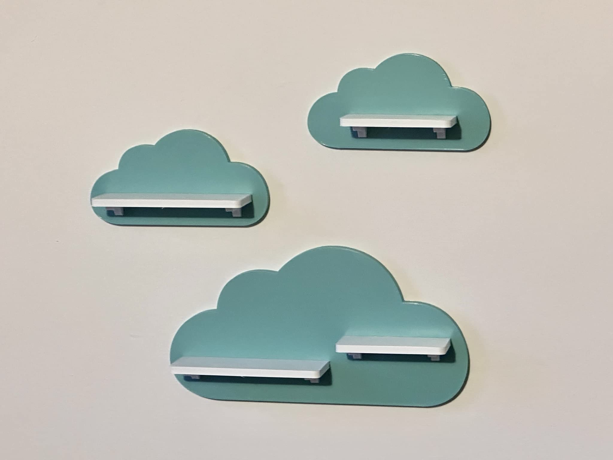 PsGreen Set of 3 clouds suitable / compatible with Toniebox Tonie figures (light green/turquoise), see description - Image 3