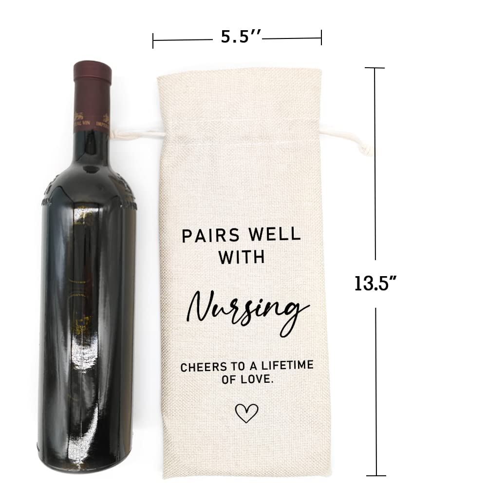 Sac à Vin Pour Infirmière, Sac Cadeau Pour Reconnaissance D'infirmière, Cadeau De Remerciement Pour Infirmière, Sac à Vin Avec Cordon De Serrage
