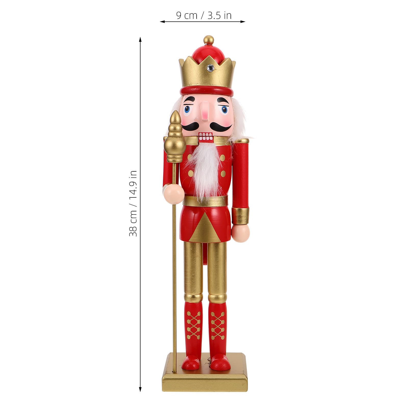 minkissy 2 Stück Nussknackerfigur, 38cm, Rote Weihnachtsdekoration